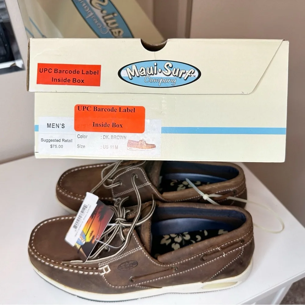 Maui Surf Men’s Loafer Dark Brown Shoes - size 11